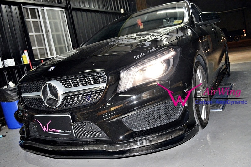 Mercedes Benz W117 CLA45-CLA250 revo carbon add-on front lip 2